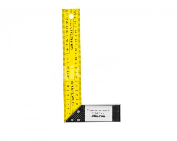Угольник столярный 250х0,8 мм, алюминиевое основание Micron