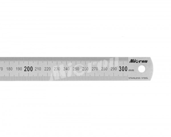Линейка измерительная 300х25.4мм металлическая Micron с поверкой