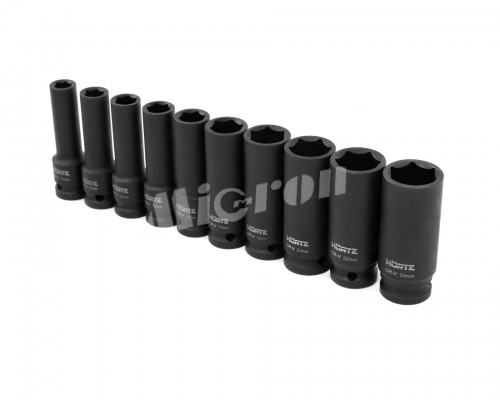 Набор головок ударн. 1/2"  (10 - 24мм)10 предметов HORTZ