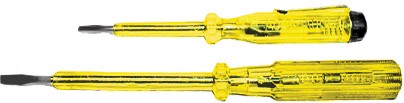 Отвертка индикаторная, желтая ручка, 100-250 В, 140 мм FIT DIY