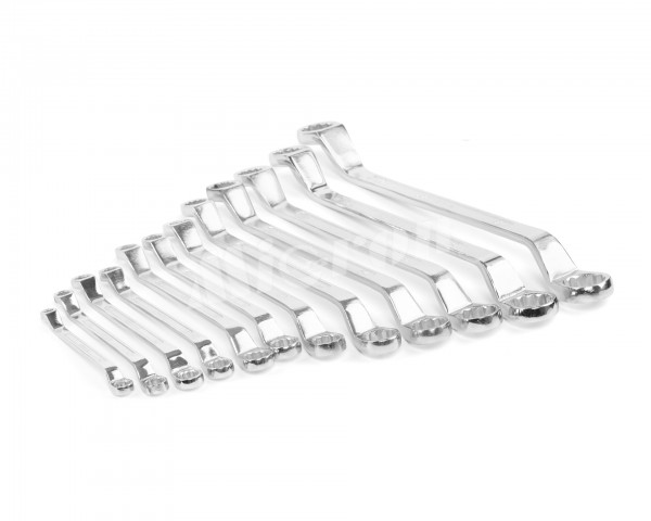 Набор ключей накидных двусторонних 12 шт. (8-32) хромированных HORTZ