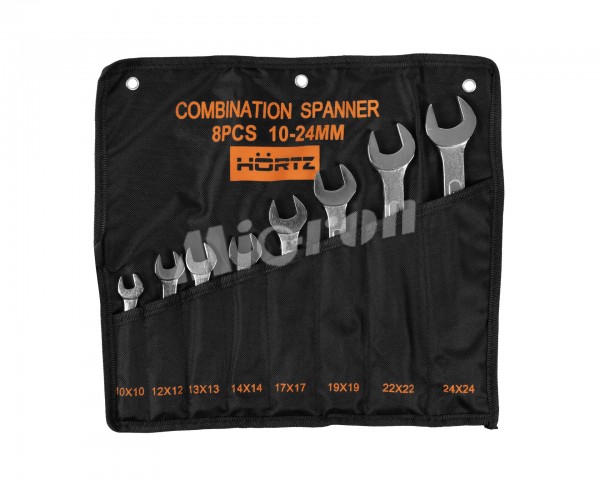 Набор ключей гаечных комбинированных 8 шт. (10-24) хромированный HORTZ