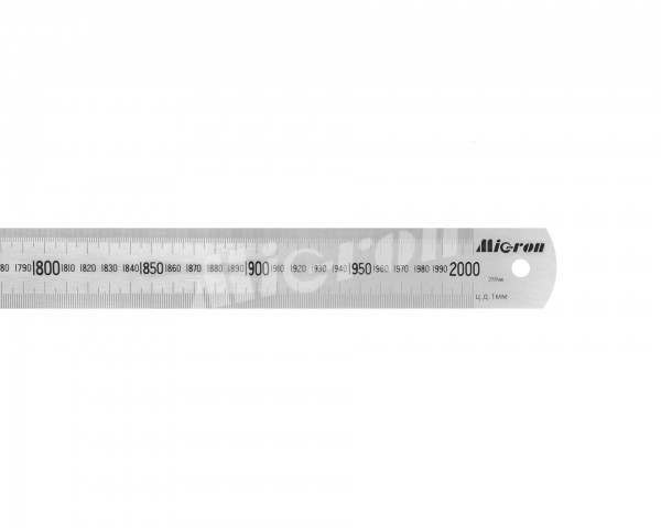 Линейка измерительная 2000х40х2.0мм металлическая Micron с калибровкой