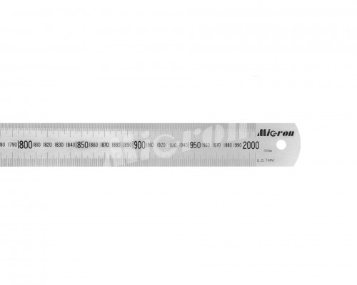 Линейка измерительная 2000х40х2.0мм металлическая Micron с калибровкой