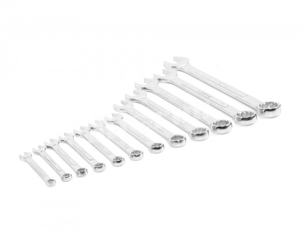Набор ключей гаечных комбинированных 12 шт. (8-27) хромированных HORTZ