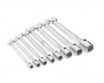 Набор ключей комб.торц.шарн. удлин.8(8-22)хром HORTZ